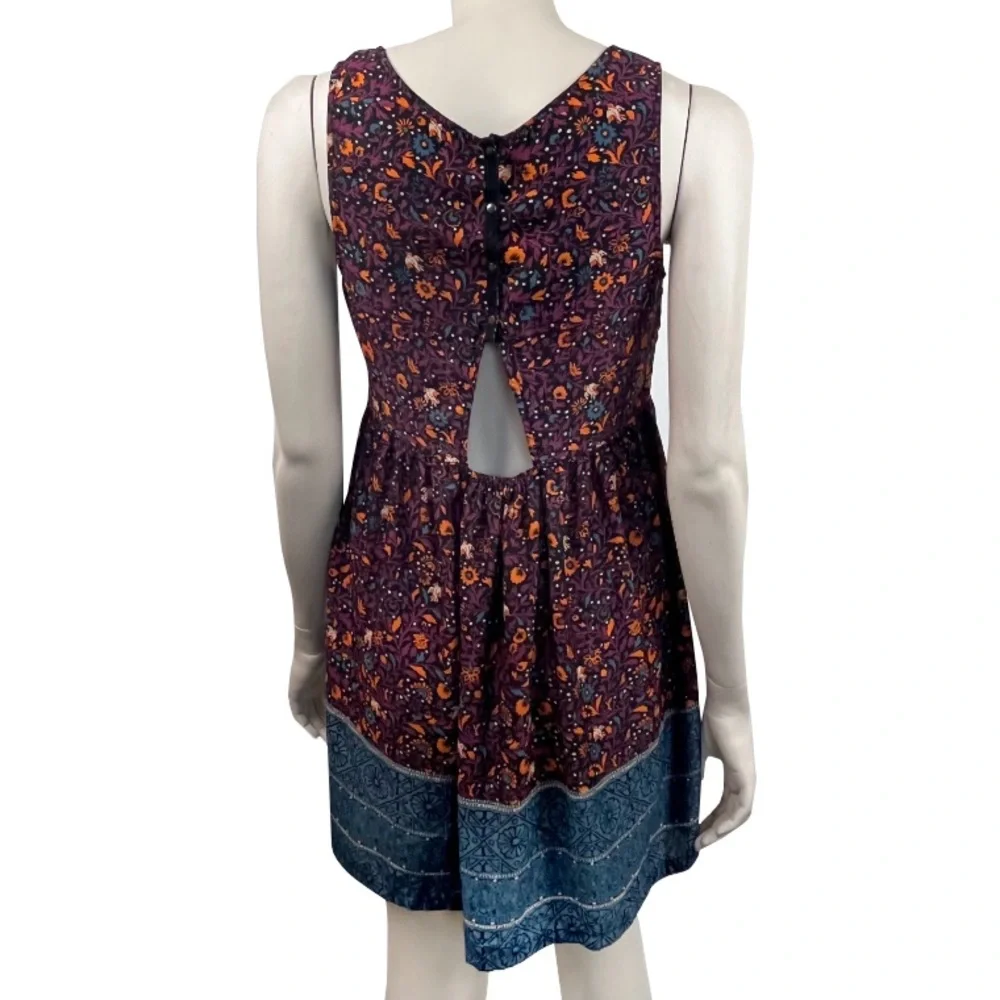 Ecote Floral Print Dress - Purple and Blue - Picture 3 of 5